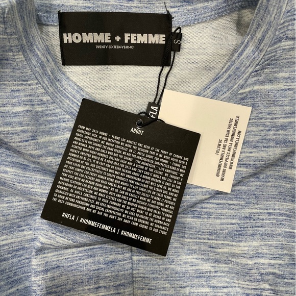 NWT Homme + Femme Blue Shirt - Picture 11 of 11